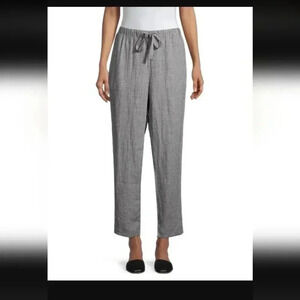 EILEEN FISHERGingham Linen Drawstring Pants